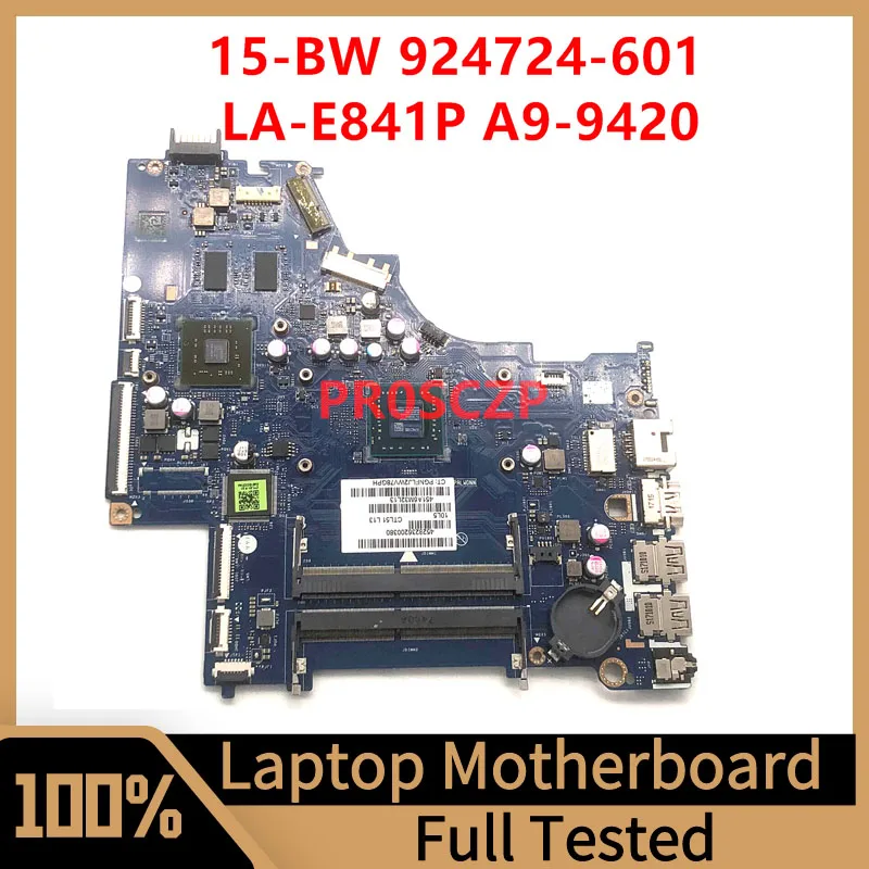 

924724-601 924724-501 924724-001 For HP 15-BW Mainboard Laptop Motherboard LA-E841P With A9-9420 CPU 520/2GB GPU 100% Working