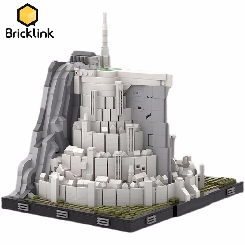 Bircklink Ideas City House Movie King Of Ring Gondor Minas Tirith Castle Architecture Street View Model Building Blocks Kid Toys