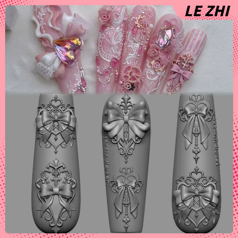 

1Pcs Exquisite Beautiful Bowknot Series Silicone Nail Art Carving Mold Accessories Diy Design Manicure Template Mold Gifts