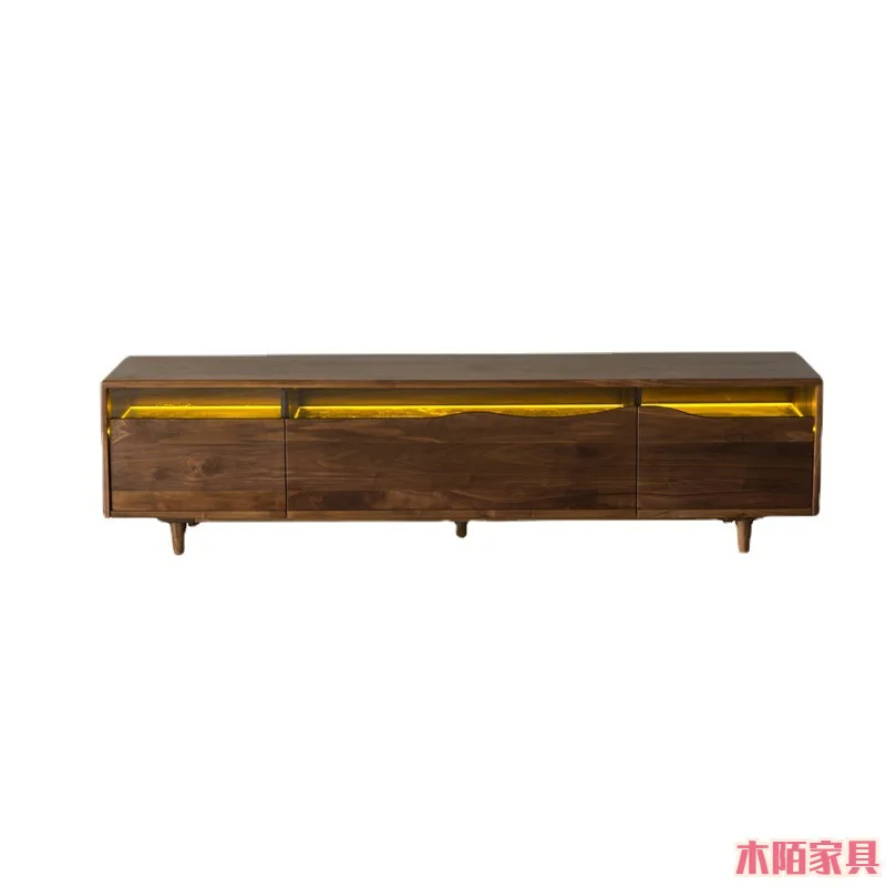 All solid wood storage cabinet North American black walnut TV cabinet Nordic modern simple creative all solid wood living room 4