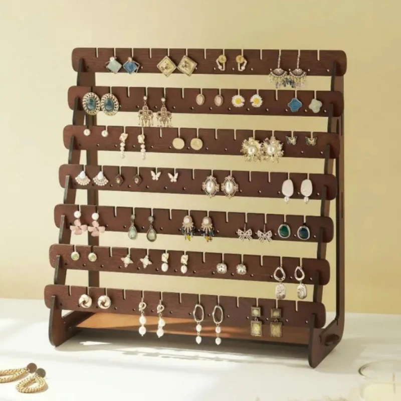 Modern Earrings Display Stand Storage Multifunctional Retro Household Display Stand Desktop Wood Home Soporte Exhibición MH40ZSJ