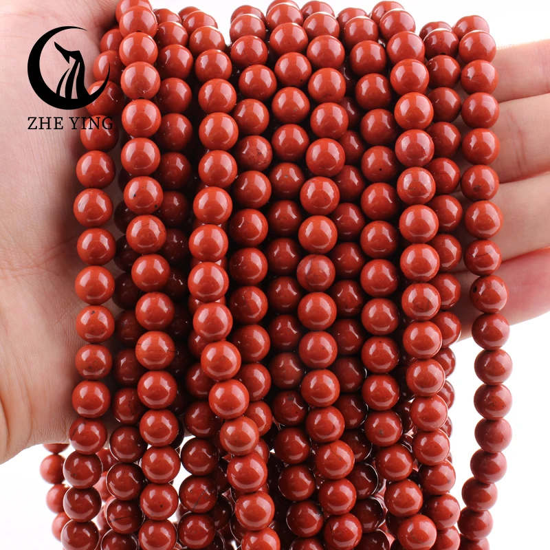 New Natural Red Jaspers Stone Beads Round Loose Gemstone Beads 6/8/10mm Pick Size For Jewelry Making DIY Bracelets Necklace 15