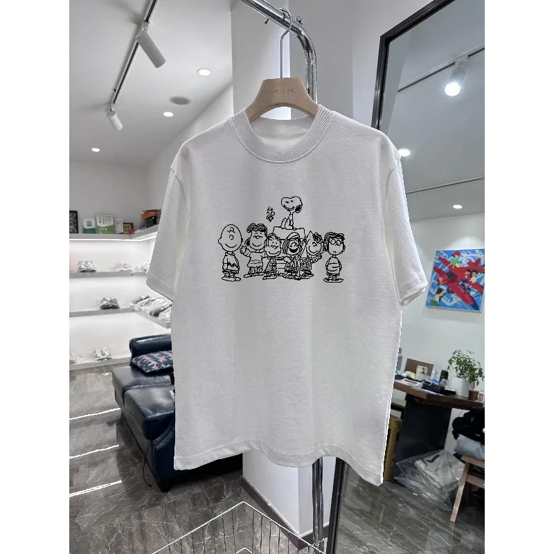 

American Retro Cartoon Snoopy Printed Short Sleeved T-shirt for Men and Women in Summer, Versatile and Loose Casual Top Trend