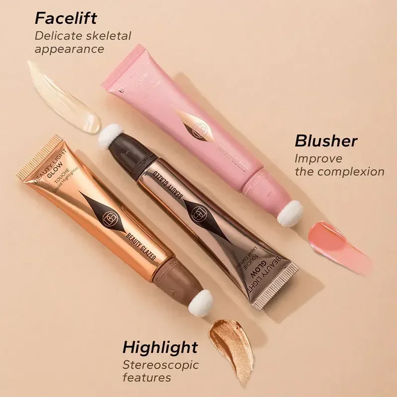 Liquid Blush Highlighter Pen Pearl Fine Shine Matte Naturally Brighten Multi-use Cheek Eye Tint Peach Blush Makeup Korean Blush