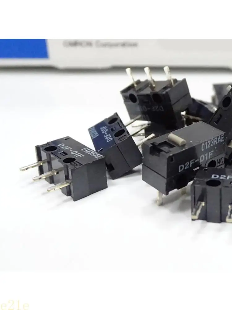 

E21E 2/10PCS Mouse Microswitch 10Million Clicks 3Pins Japan Gray Dot D2F-01F Mouse Limit Switches