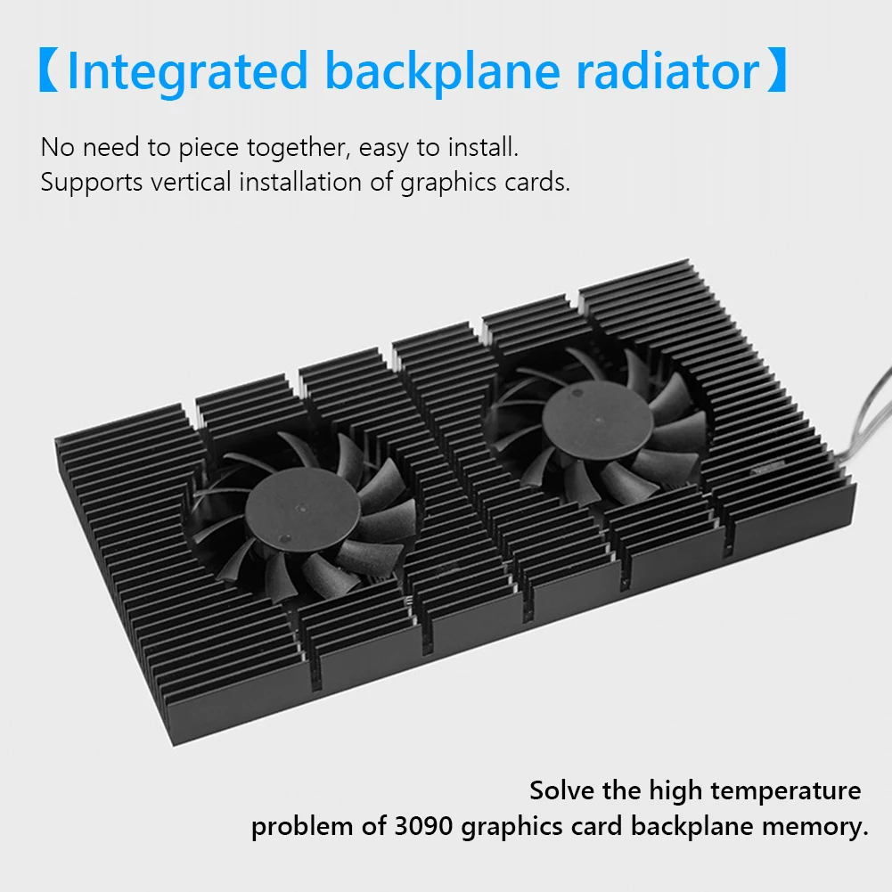 GPU Backplane Radiator Graphics Card Backplate Memory Cooler Heatsink Cooling Fan Panel DIY Gamer Cooler for RTX 3090 3080 3070