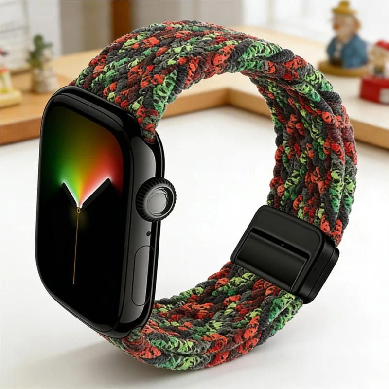 Braided Magnetic straps For Apple Watch bands 40mm 42mm 46mm 45mm 41mm 44mm 49mm sport Correa Bracelet Series 11 10 9 7 6 8 Band