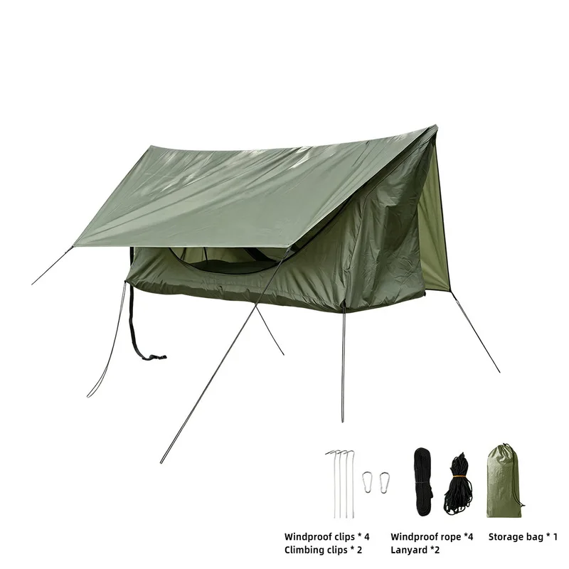 Zipper Type Mosquito Net Breathable Hanging Chair 200x80cm Adult Size Mountain Hiking Hammock Camping Insect Proof Suspended Bed