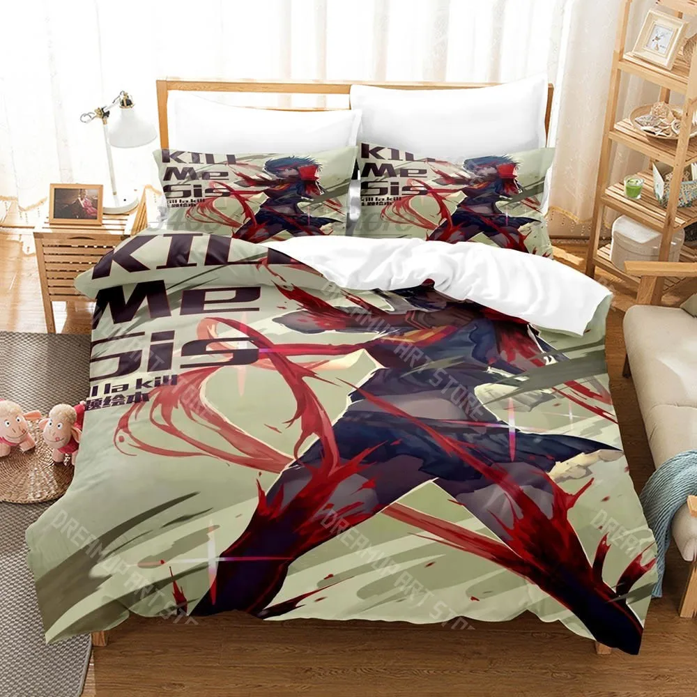 3D Printed KILL La KILL Anime Bedding Set for Boys Girls Duvet Cover Pillowcase Twin Queen King Full Single Double Sizes