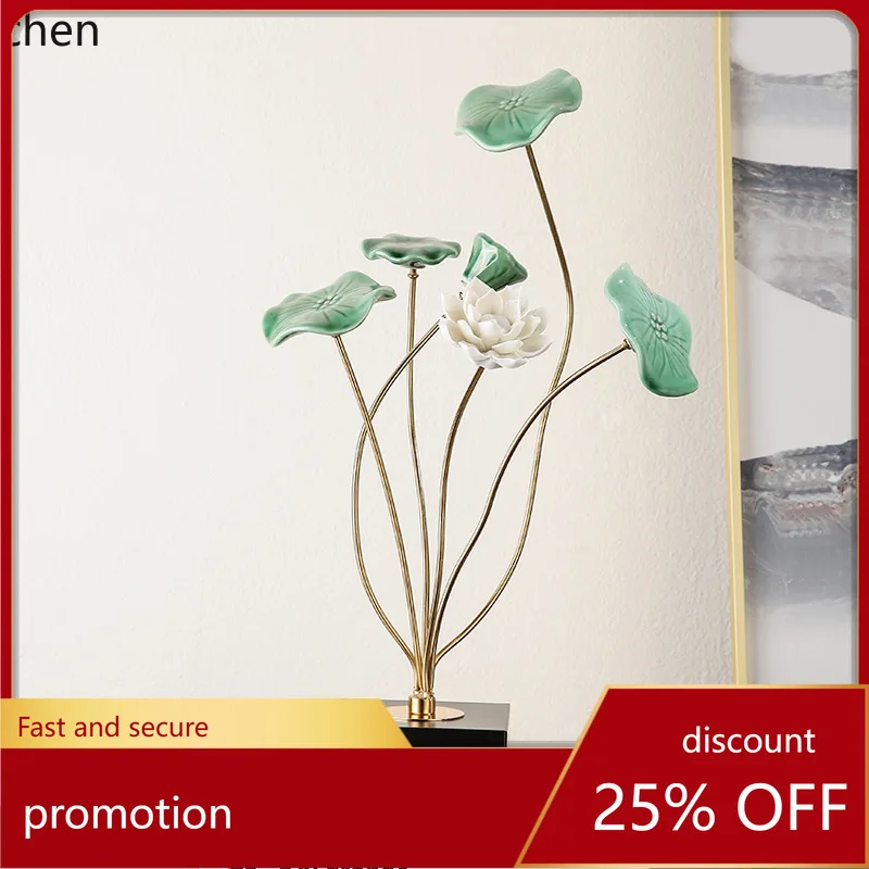 

ZML ceramic lotus leaf ornament is a high-end creative home decoration craft for the living room