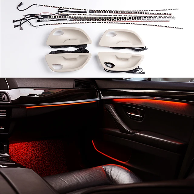 2 Colors LED Interior Kits Car Ambient Light Atmosphere Light For BMW F18 F10 5 Series