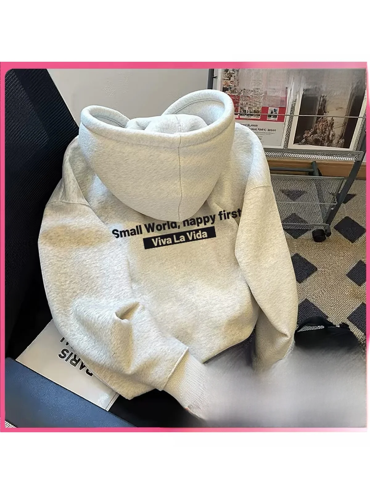 

Trendy Letter Hoodie Sweatirt Men's Spring Autumn New Design ular Outerwear Casual Loose Fit Long Sve Cotton Po...