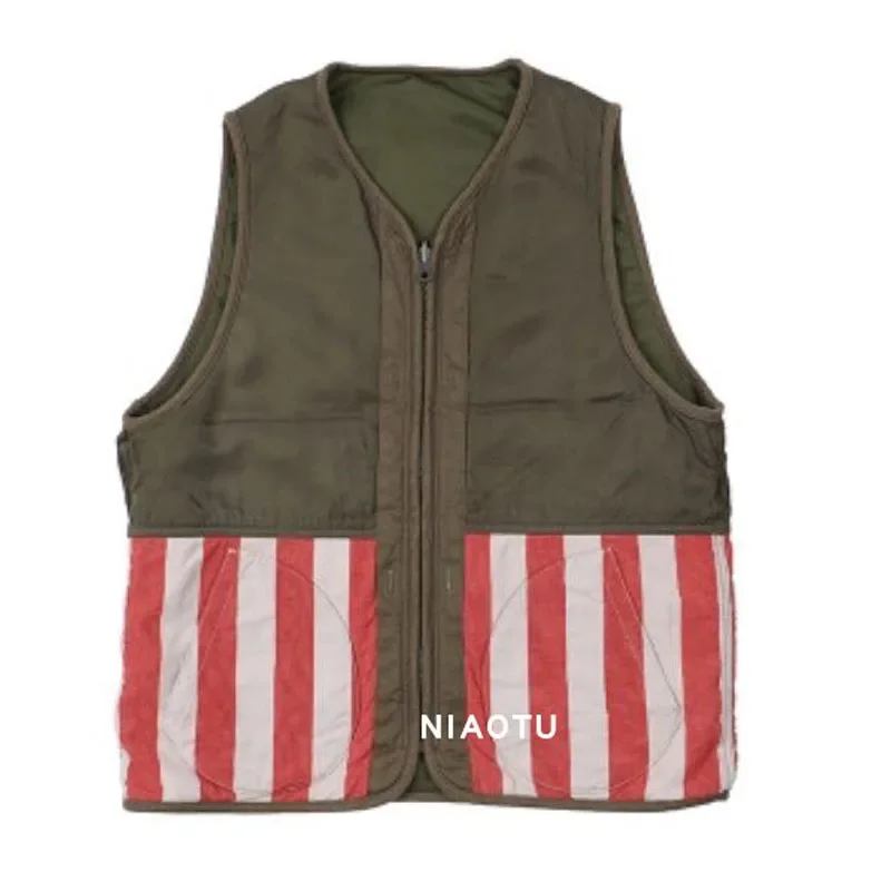 22SS China-Chic Two Side Zipper Vests Loose Casual Collarless Inner Jacket Waistcoat Non Visvim Dcdt