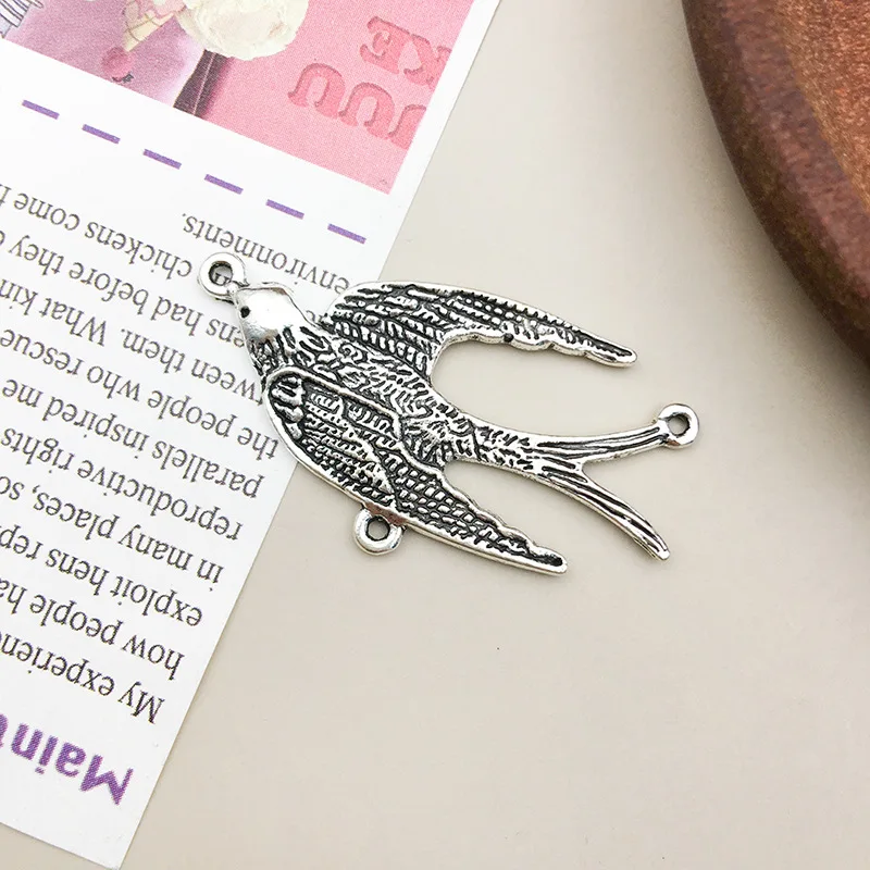 42 шт./лот смешанные антикварные металлические бусины из сплава в стиле ретро с различными отверстиями для птиц свободные изготовления очаровательных браслетов «сделай сам» ожерелье Фото №6