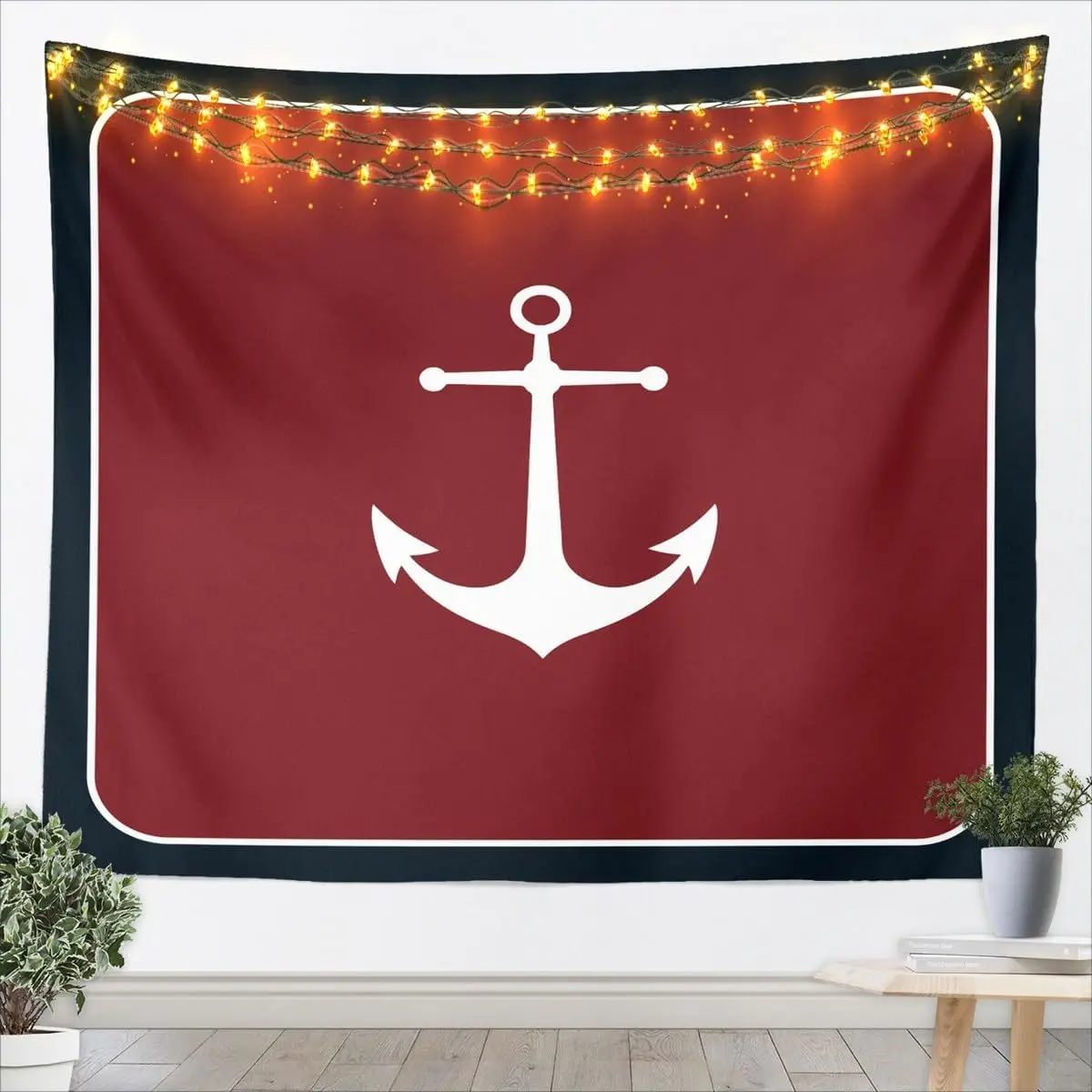 Nautical Coastal Tapestryred Octopus Tapestry for Bedroom Vintage Ocean Anchor Tapestries Medium for Kids Adults Sea Animals