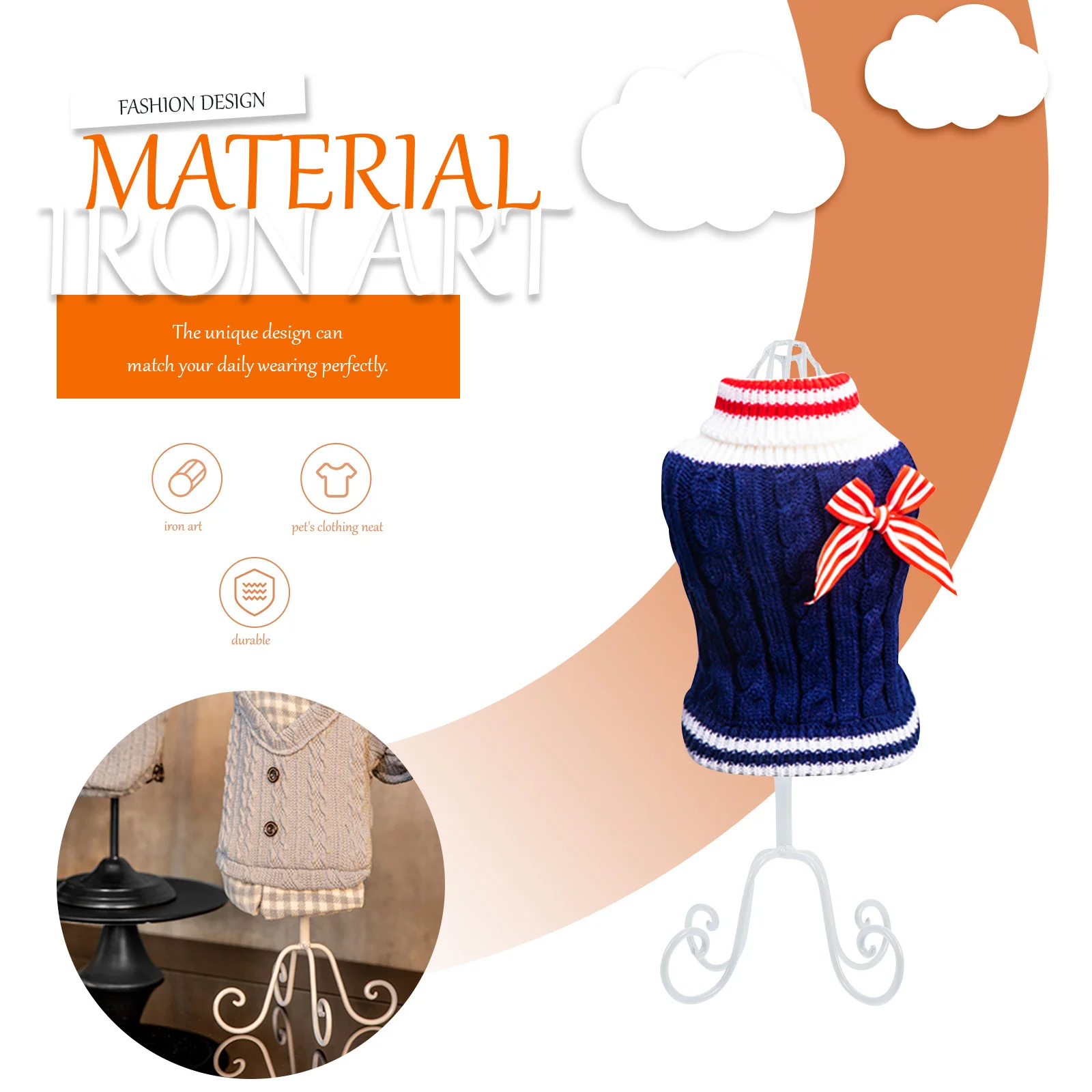 

1Pcs Pet Clothing Holder Vintage Style Dog Clothes Hanger Functional Display Rack for Pet Clothing Organization Supply