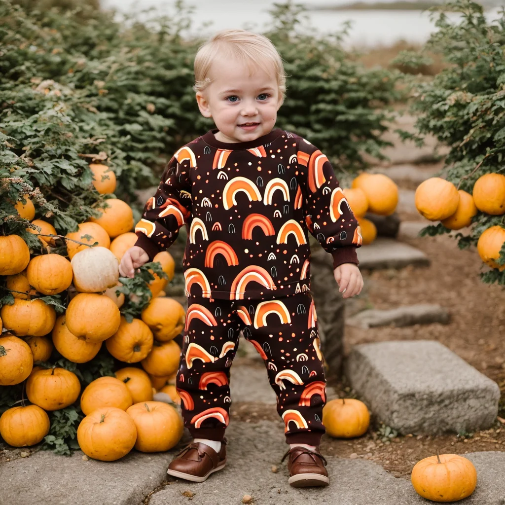 

Sanlutoz Long Sleeve Tops + Pants Halloween Baby Little Kids Clothing Sets Moon 2Pcs