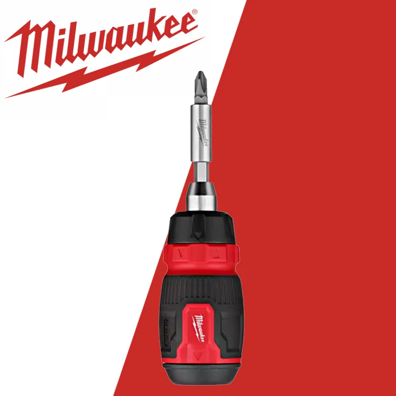 Milwaukee 48-22-2913A 8-in-1 Ratcheting Compact Multi-Bit Screwdriver Multifunctional Removable Knife Head Tool Accessories