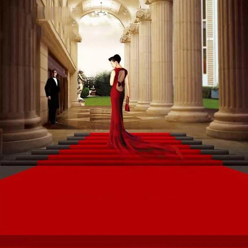 6/9/13/15m Outdoor Red Carpet Mats Aisle for Wedding Banquet Film Festivals Parties Celebrations Awards Events Decoration Carpet