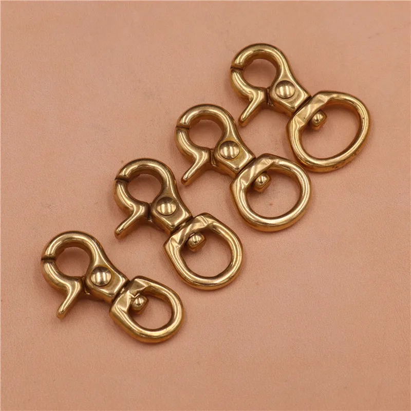 2Pcs Multi-purpose Brass Mini Swivel Eye Spring Snap Hook for Men/Ladies Handbag Quick hook Pet Belt Buckle Traveling/key hook