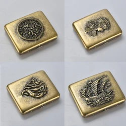 Embossed Metal Cigarette Case, Bronze Compression Material, Men's Gift with Gift Box, 18-20Pcs