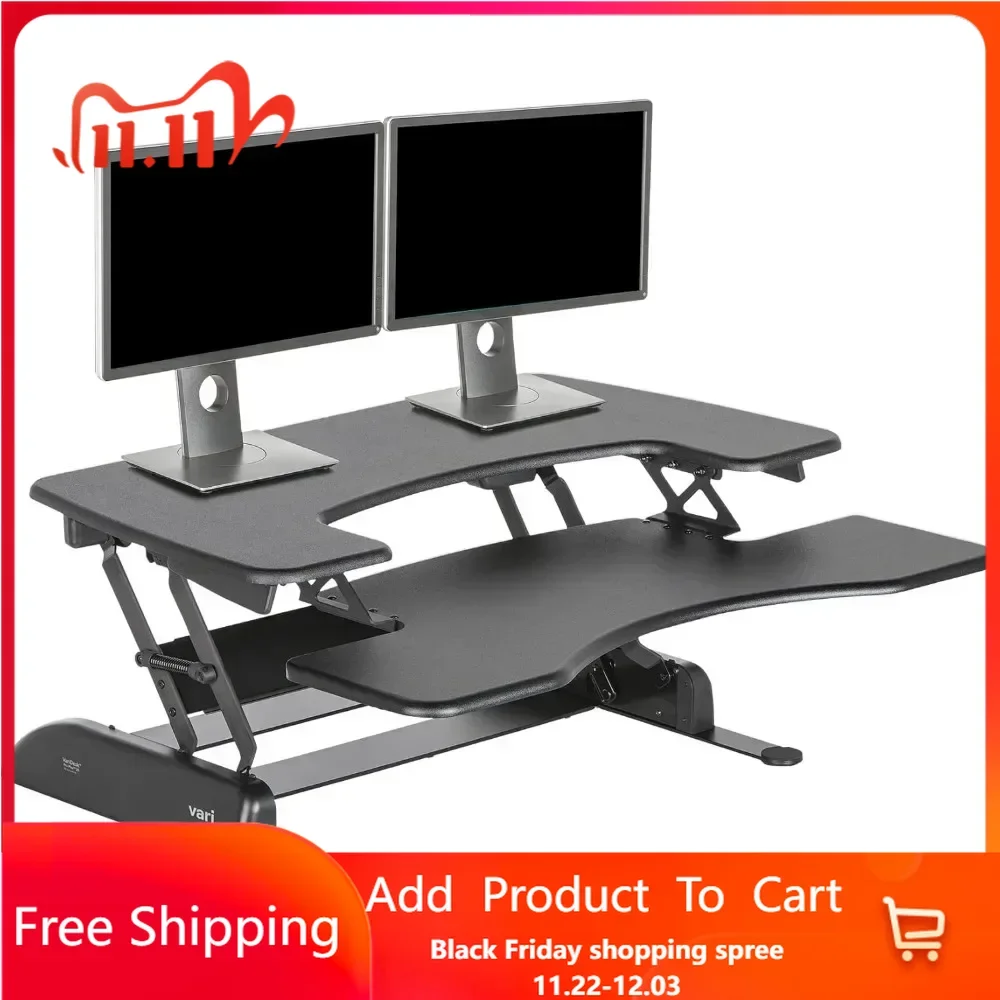 Adjustable Desk Converter with Laptop Sit Stand Desk Riser for Table Tops and Home Office Fully Assembled