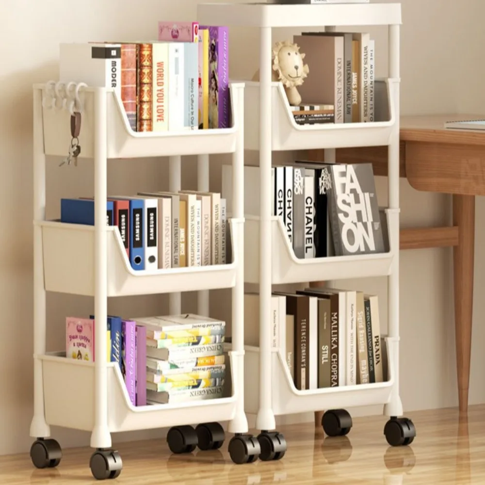 Storage Shelves Table Rack Trolley Solid Wood Console Home Use with Wheel Oak Sofa Back Dinning Room Poplar Storage Kitchen Cart