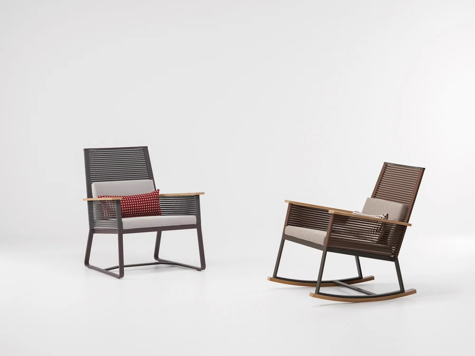 Outdoor Garden Chair Rope Aluminum Chair Terrace Balcony Rocking Chair