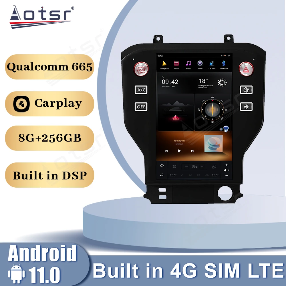 

Qualcomm Snapdragon 665 Android 13 Car Radio For Ford Mustang 2014 2015 2016 2017 2018 2019 2020 5G Carplay GPS Stereo Head Unit