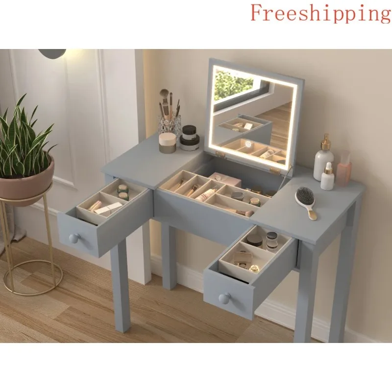 ماكياج الغرور مكتب مضيئة ماكياج خلع الملابس الجدول مع البراز حقيبة كتف خمر الأثاث الغرور للنساء أدوات الزينة اللباس