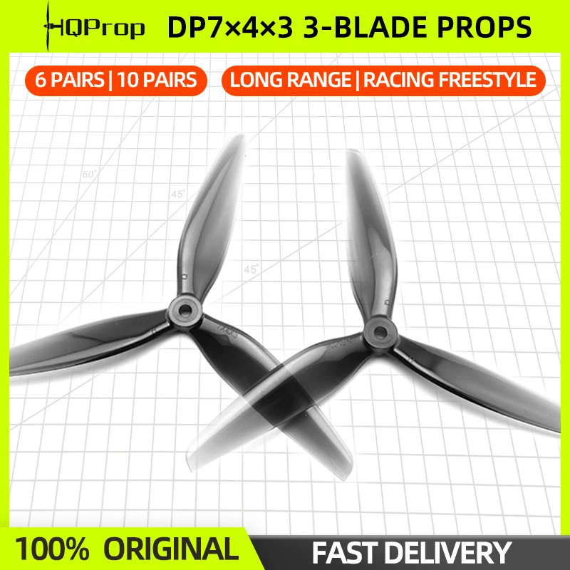 6/10Pairs HQProp 7X4X3 7040 DP7 Propeller 3-Blade CW&CCW PC Props For RC FPV Racing Freestyle Long Range Drone Quadcopter