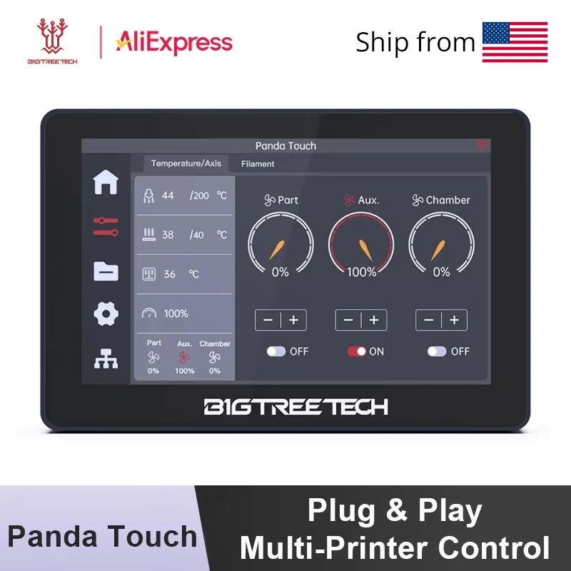 BIGTREETECH Panda Touch Screen 5'' Display for Bambu Lab X1 P1 Plug&Play Custom UX&UI Multi-Printer Wireless Control 3D Printer