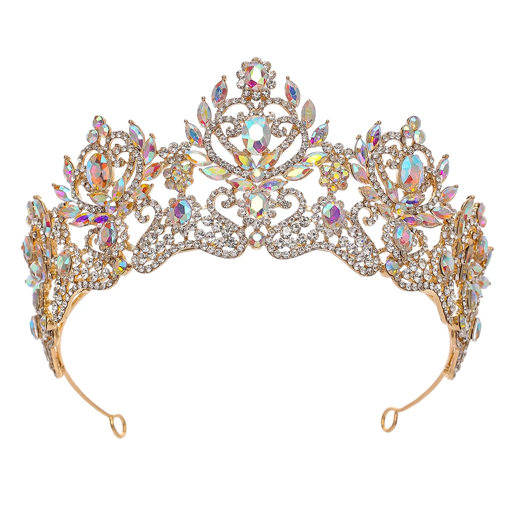 Tiara de noiva de cristal barroco chique clássico luxo casamento e banquete coroa para mulheres