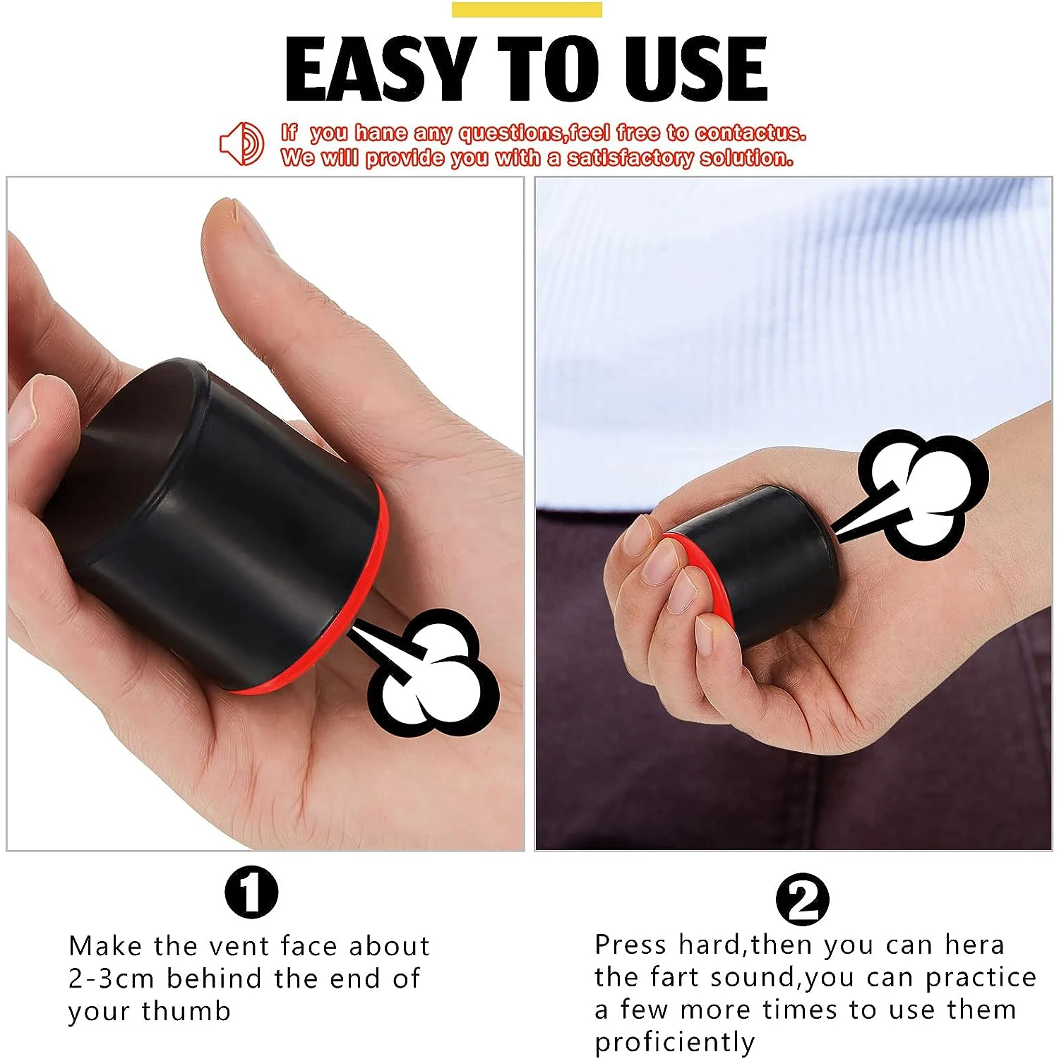 Tubo de pedo exprimidor simulado, tubo de pedo de broma, accesorio de broma creativo, juguete de broma divertido