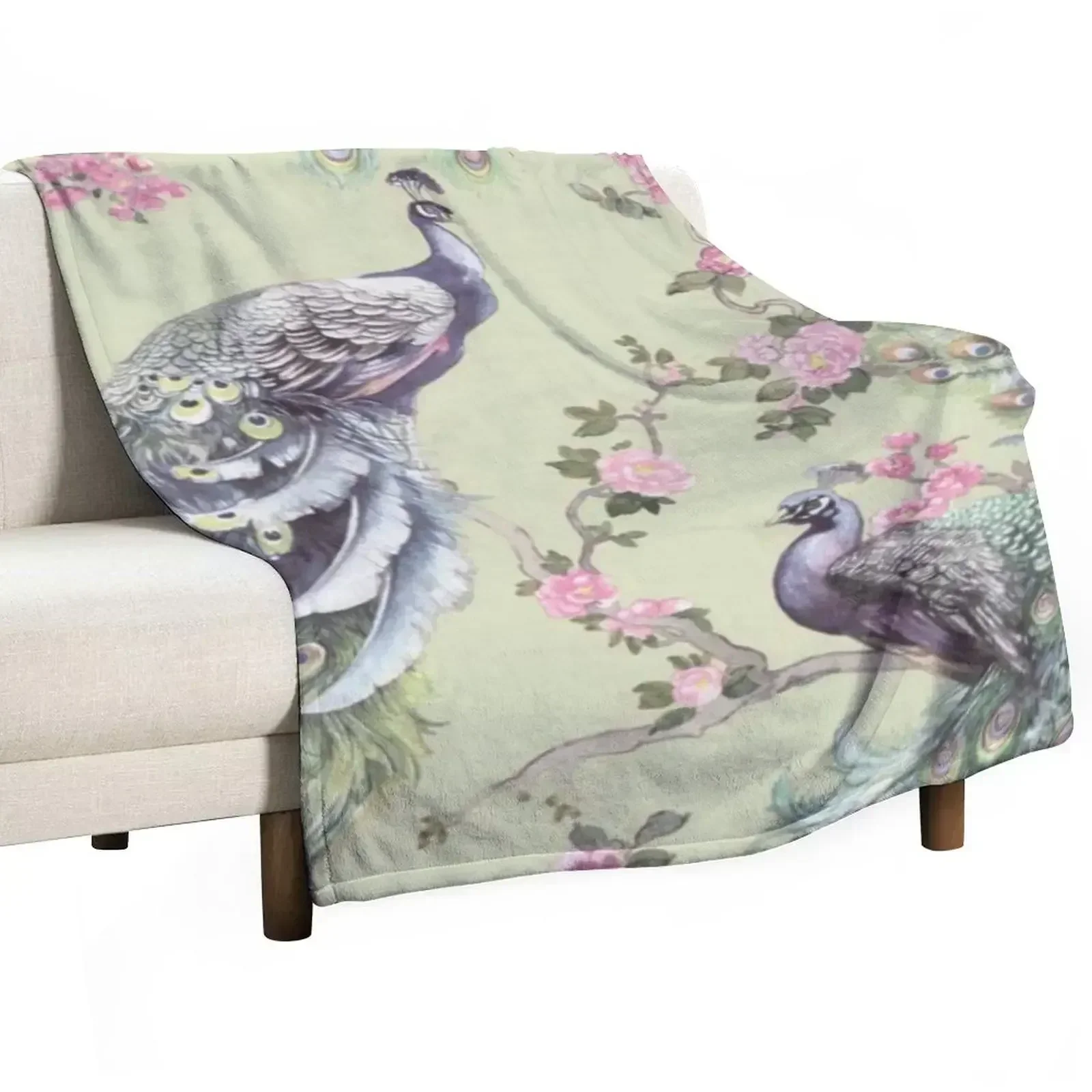Feathers Fly Exotic Cluster Menali Peacock Throw Blanket Kid'S for winter Soft Plush Plaid Large Picnic Blankets