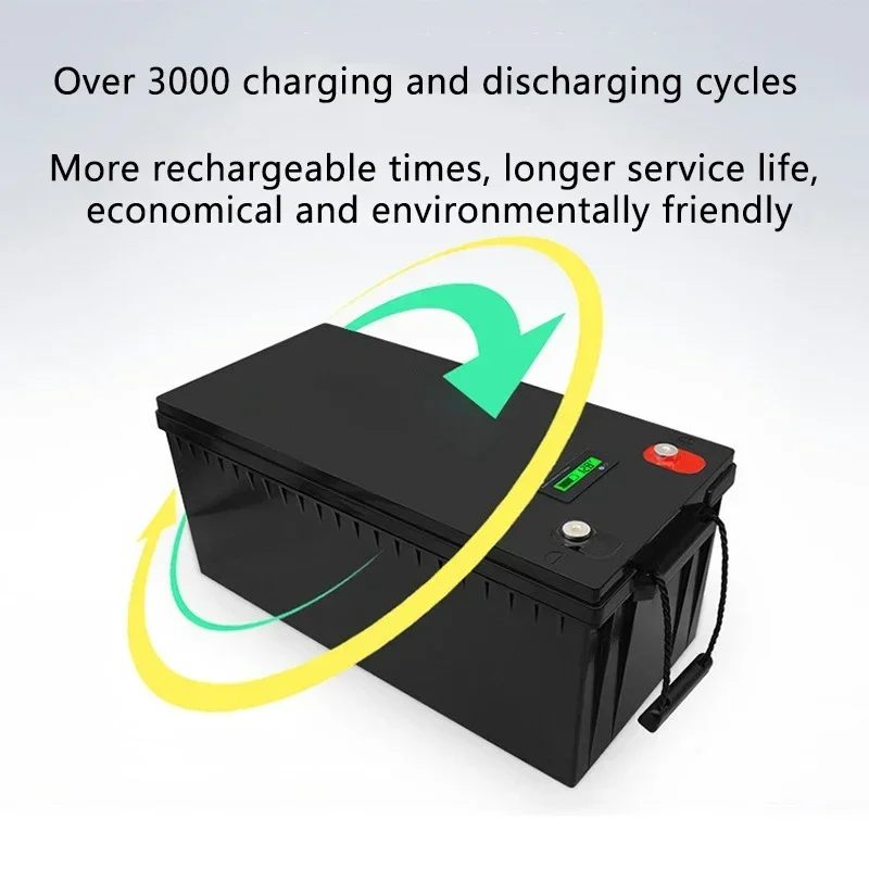  12V LiFePO4 Battery 200Ah 300Ah Built-in BMS Lithium Iron Phosphate Cells Pack 6000 Cycles For RV Campers Golf Cart Solar