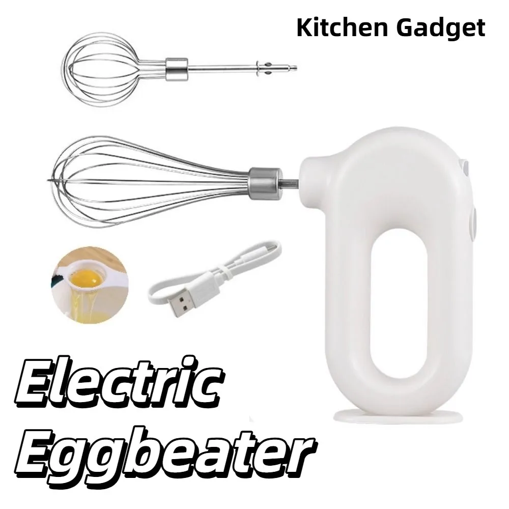 

Portable Electric Eggbeater Handheld Adjustable Gears Electric Cordless Mixer 4 Speed Adjustment Stainless Steel Whips