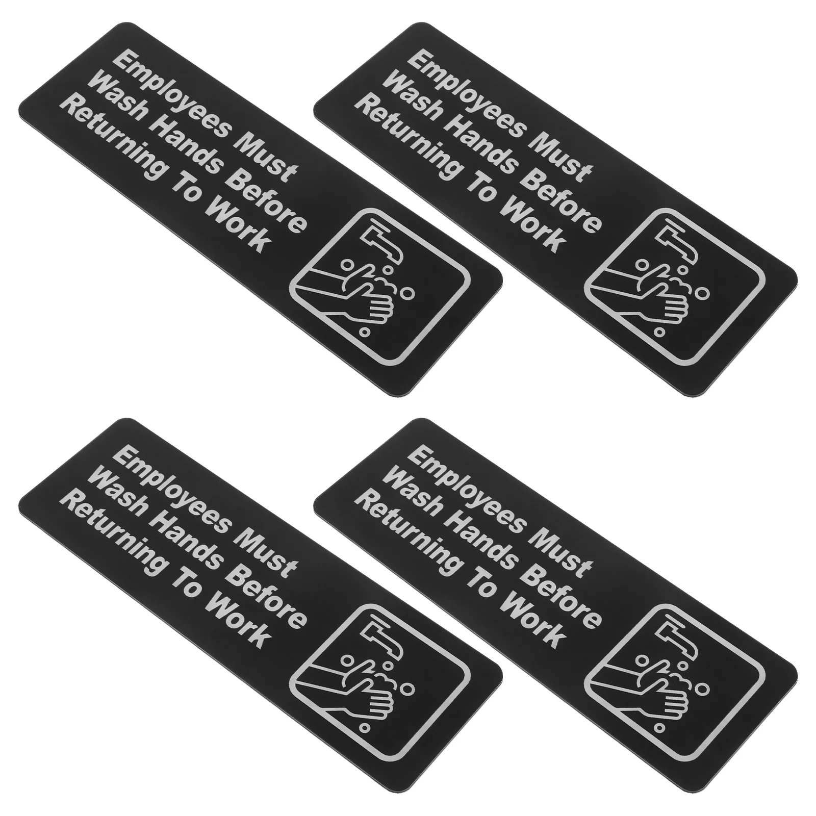

Acrylic Hand Washing Signs with Adhesive Backing for Office Restrooms Material Clear Text Promoting Clean for Business