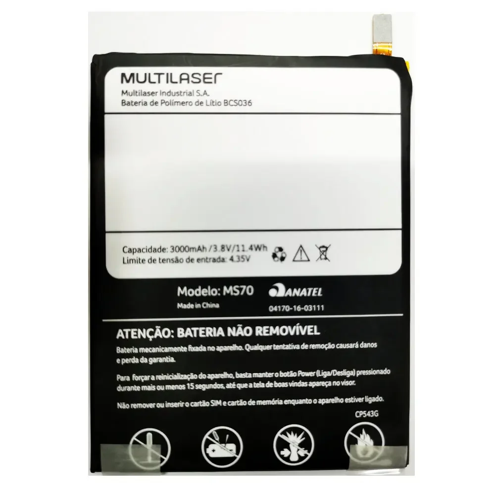 

Original Replacement Battery for Multilaser MS70 BCS036 Mobile Phone
