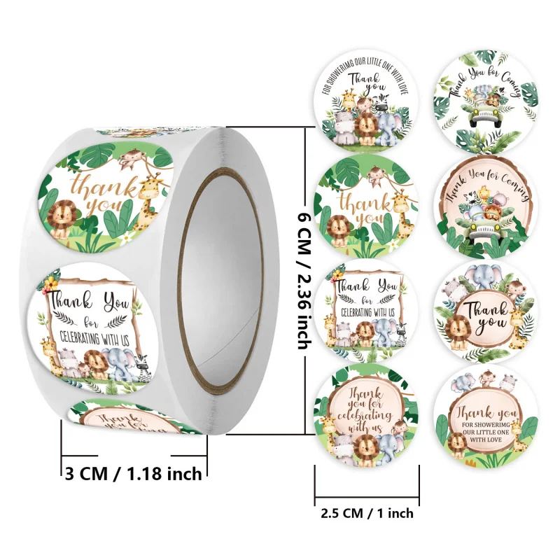 

Round Adhesive Seal Stickers, 500Pcs/Roll Gift Packaging Labels for Wrapping, Self-Adhesive Tape for Envelopes