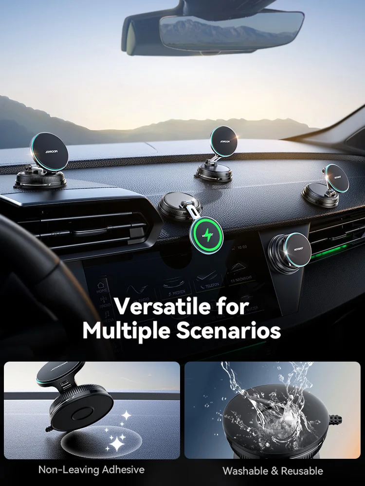 Joyroom 15W Magnetic Car Mount and Wireless Charger with Vacuum Suction 3
