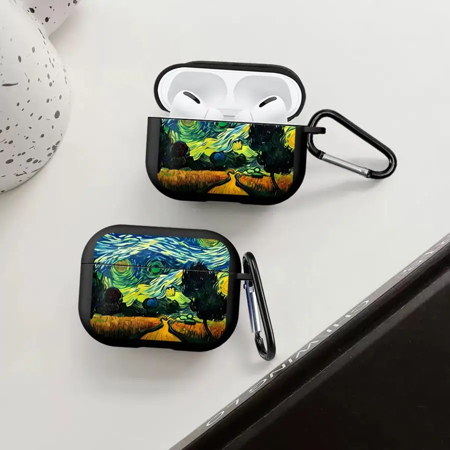 

Case For Airpods Pro2 2 3 4 1 Pro Pro3 Earphone Cases Cover Oil Painting Vortex