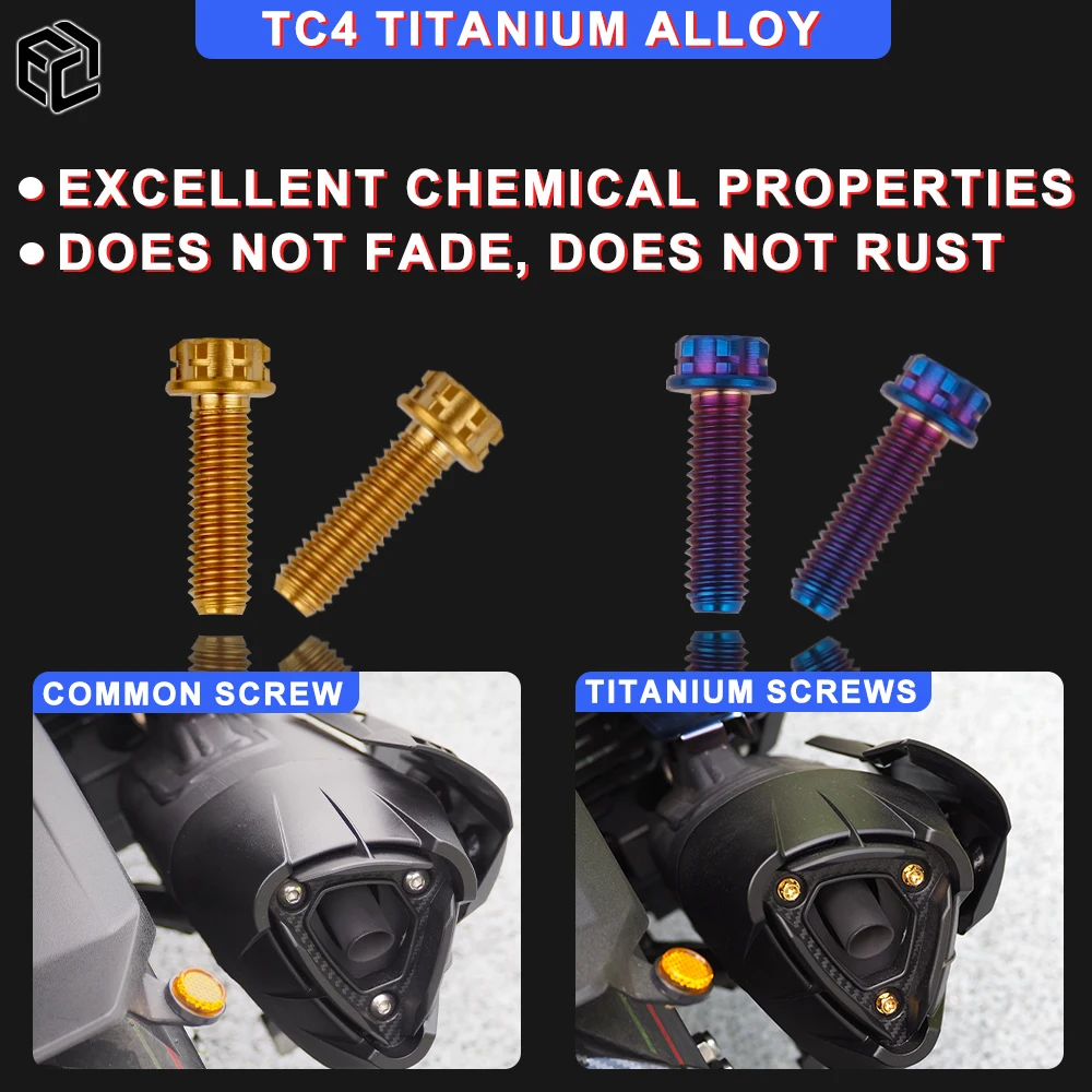 

M6x20MM General Exhaust Hood Screws Master Pump Bracket Screws Titanium Alloy Material Golden Screws Exhaust Hood Decoration