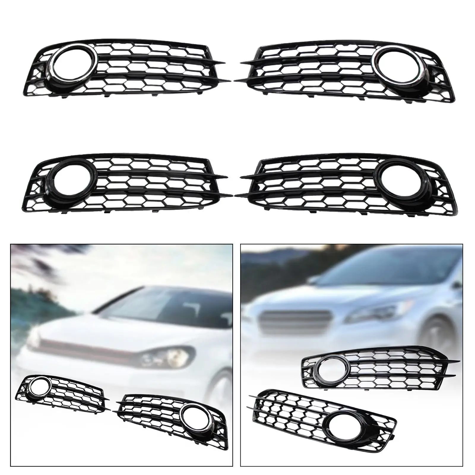 

2Pieces Front Bumper Fog Lights Lower Mesh Grilles Auto Spare Parts 8P0807681M Replaces Car Accessories 8P0807681Q 8P0807682K