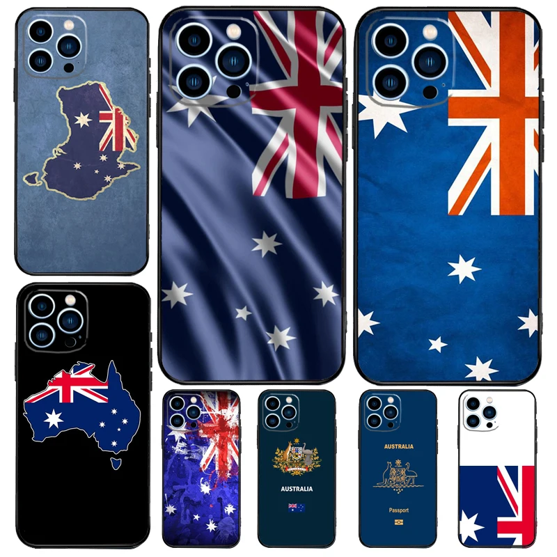 Australia Flag Case For iPhone 15 16 14 13 12 11 Pro Max Plus X XR XS 12 13 Mini Cover Accessories