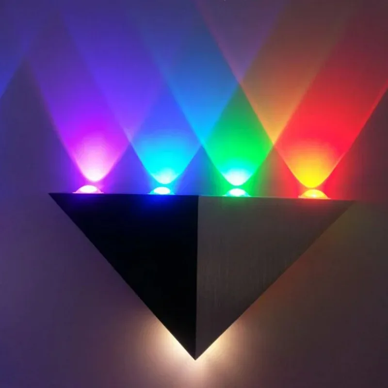 5W Aluminum Triangle Led Wall Lamp AC90-265V High Power Led Modern Home Lighting Indoor Outdoor Party Ball Disco Light