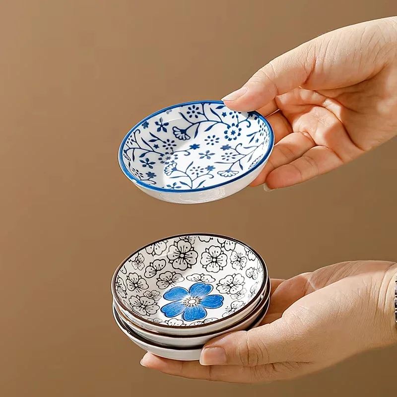 

6pcs Ceramic Bowl Set 3.34-inch Rice Dish Barbecue Dipping Sashimi Sushi Soy Plates Home Dinning Restaurant Ceramic Soup Bowl