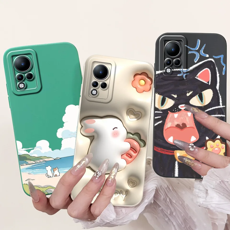 Phone Case For Infinix Note 11 11Pro 11s Cover Infinix Note 12 G88 12i 2022 Back Shell Soft Liquid Silicone Painting Cases