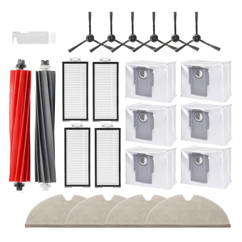Kit d'accessoires pour robot aspirateur Roborock, brosse latérale principale, tampons de vadrouille, sacs à poussière, Q8 Max, Q8 Max, Q5 Pro, 23 pièces