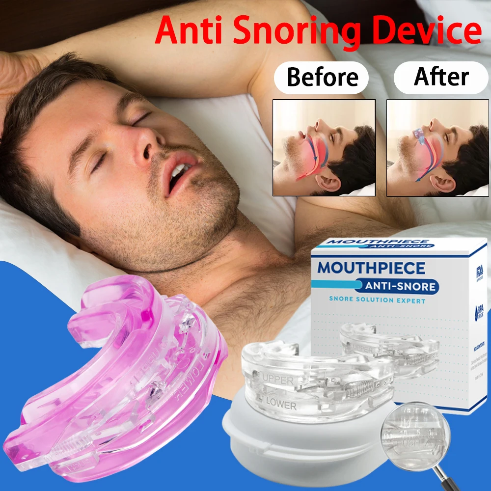 Adjustable Anti Snoring Mouthpiece Device Snoring Stopper Teeth Mouthguard Sleeping Aid Guard Bruxism Stop Snoring Improve Sleep